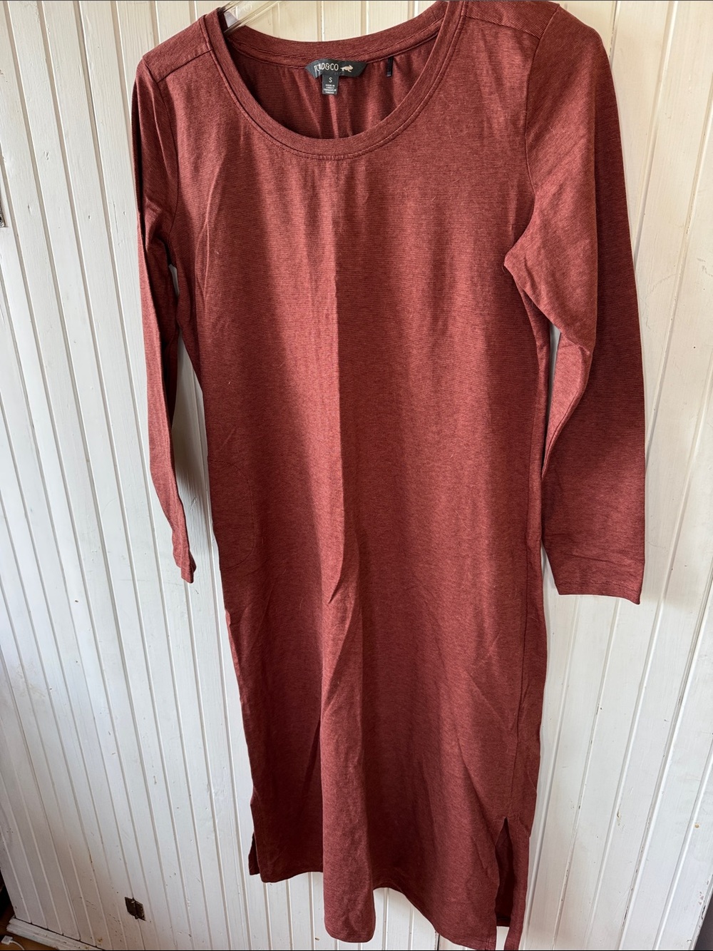 Toad&Co Rust Red Scoop Neck Midi Dress